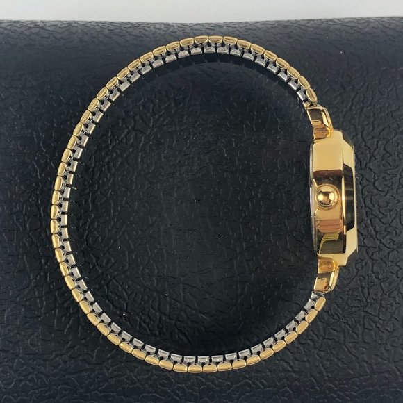 NEW - Liz Clairborne Two Tone Stretchy Flex Band Watch Minimalist Quiet Luxury - Picture 5 of 11